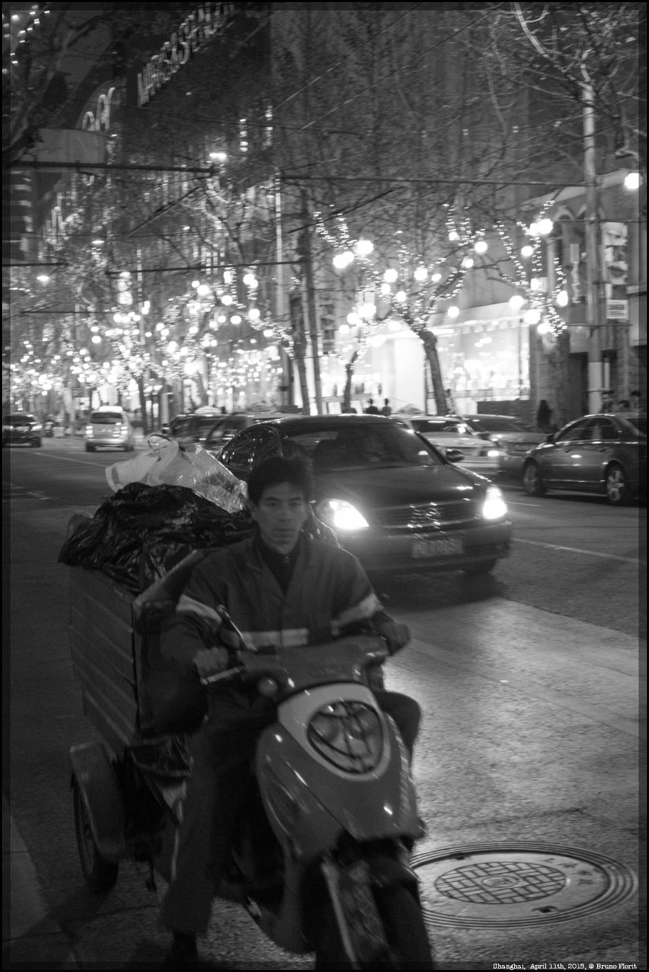 A worker collecting household waste.